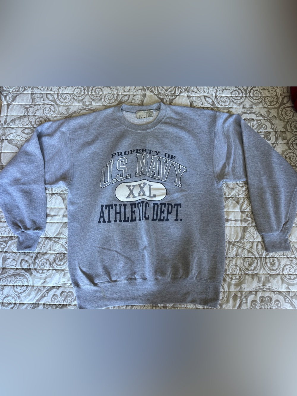 Soffe Gray US Navy Athletic Crewneck Sweatshirt